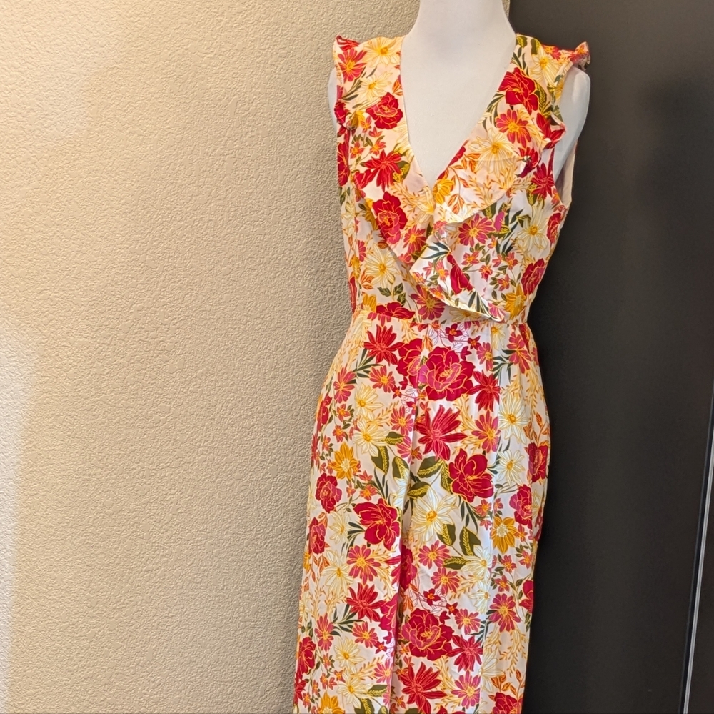 Sugarlips Floral Ruffle Wrap Jumpsuit | XS | Wide Leg | NWT